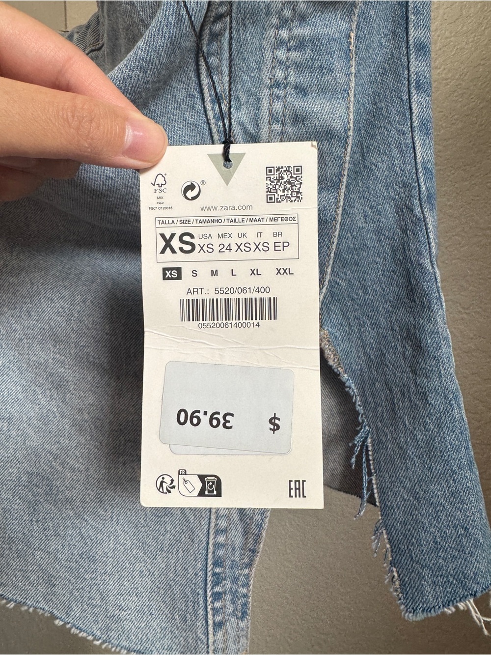 Zara Denim Crop Top - Picture 3 of 5
